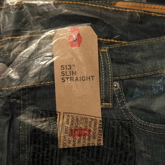 Levi’s, dark blue 513 Slim Straight jeans. NWT 42x30 - Picture 6 of 10